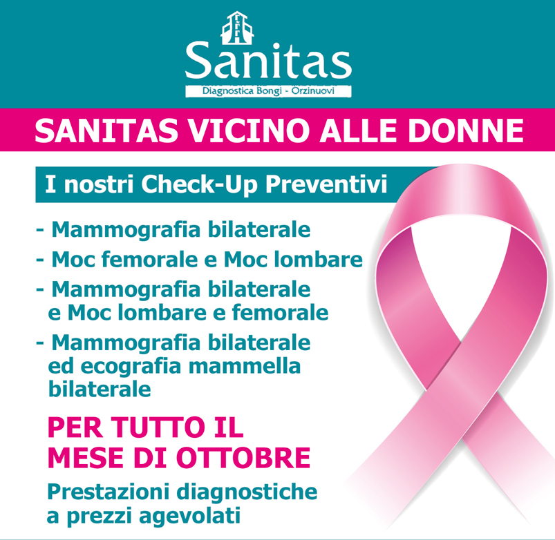 Locandina Sanitas Diagnostica - Mese della prevenzione donna